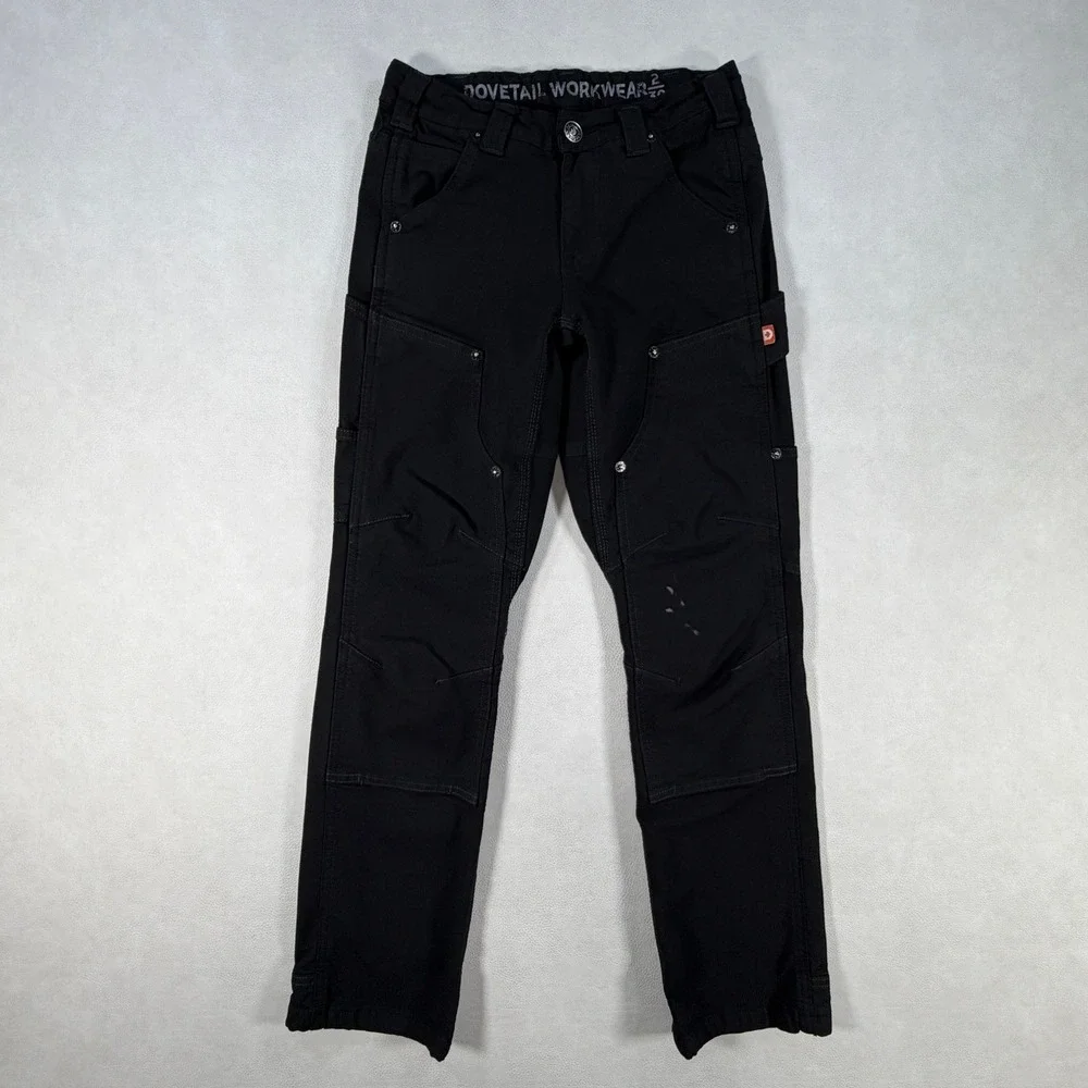 Dovetail Workwear Britt Utility Pants Womens 2x30 Black Stretch Canvas Cargo